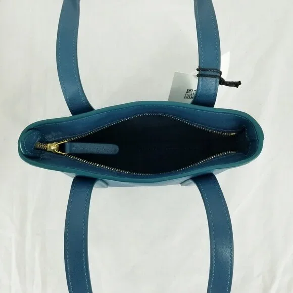 NWT Mansur Gavriel Mini Luxury Leather Bag - Peacock Blue - Picture 8 of 10